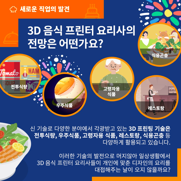 3D 음식 프린터 요리사의 전망은 어떤가요?에 대한 이미지로 자세한 내용은 아래 참고